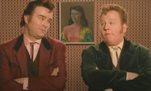 Greg Hemphill and Ford Kiernan in the opening credits of Still Game. Dave Murricane wrote the theme tune for the series along with many others.