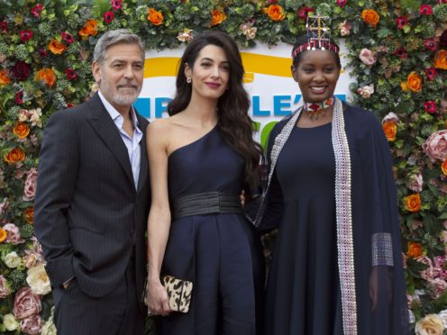 George and Amal Clooney and Nice Nailantei Leng’ete were honoured for their humanitarian work (David Cheskin/PA)