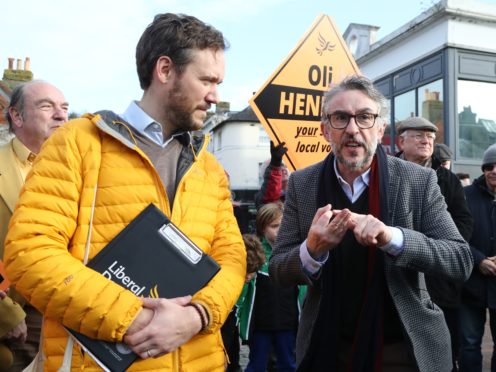 Actor Steve Coogan canvassing in Lewes (Gareth Fuller/PA)