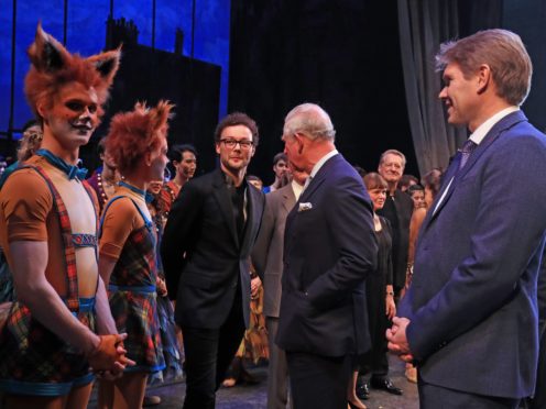 The Prince of Wales meets cast members and choreographer Liam Scarlett (centre) at the world premiere of The Cunning Little Vixen at the Royal Opera House in London (Gareth Fuller/PA)