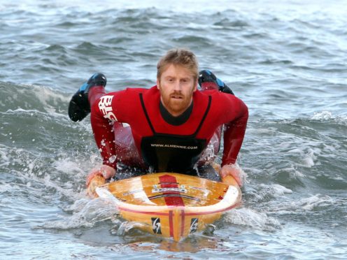 Al Mennie who has raised over £15,000 through nights swims from December 1 to the end of February for Aware NI, a depression charity in Northern Ireland. (Liam McBurney/PA)