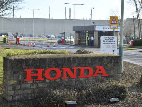 A general view of a sign outside the Honda plant in Swindon, which the company has confirmed will close in 2021 with the loss of 3,500 jobs.