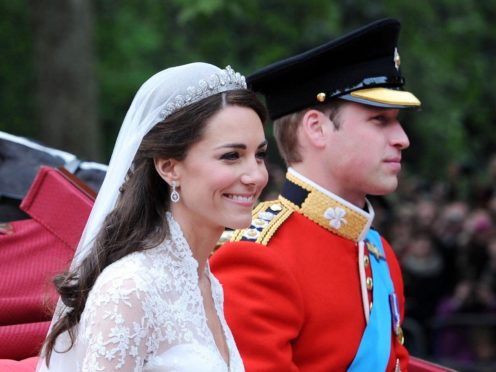William and Kate on their wedding day (Owen Humphreys/PA)