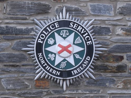 A stock picture of a Police Service of Northern Ireland (PSNI) logo badge in Derry City in Northern Ireland.