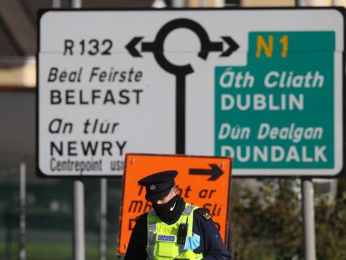 Gardai at the border crossing between Northern Ireland and the Republic of Ireland (Brian Lawless/PA)
