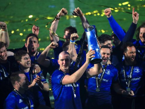 Leinster’s Devin Toner lifts the trophy after the PRO14 final (Donall Farmer/PA)