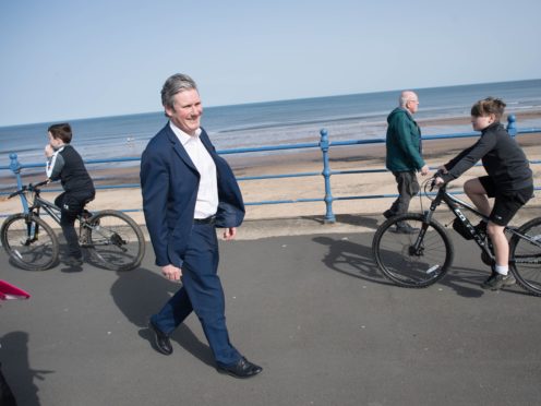 Labour leader Sir Keir Starmer during a visit to a site development on the banks of the River Wear in Durham (Ian Forsyth/PA)