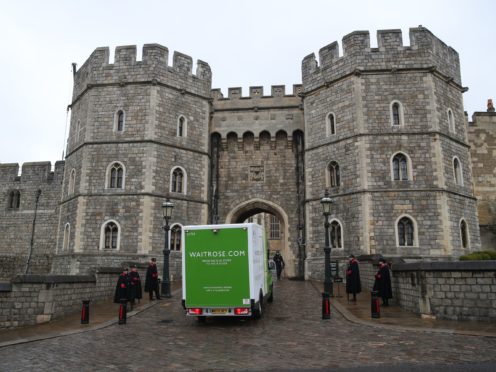 A Waitrose delivery van arrives at the entrance to Windsor Castle (Steve Parsons/PA)