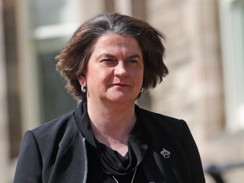 First Minister Arlene Foster arriving at her offices at Stormont in Belfast (Niall Carson/PA)