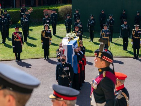 The Duke of Edinburgh’s coffin (Arthur Edwards/The Sun/PA)