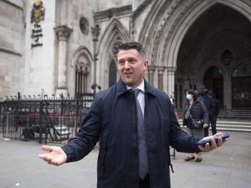 Tommy Robinson outside the Royal Courts of Justice (Victoria Jones/PA)
