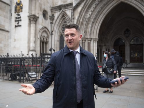 Tommy Robinson outside the Royal Courts of Justice (Victoria Jones/PA)