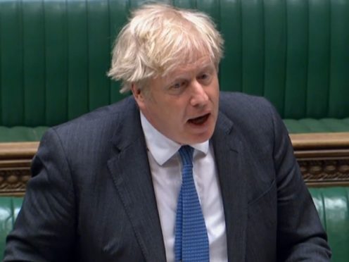 Prime Minister Boris Johnson speaks during Prime Minister’s Questions (PA)