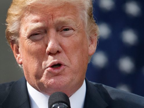 President Donald Trump affirmed his commitment to the Republican Party in a closed-doors speech to donors on Saturday night (Evan Vucci/AP)