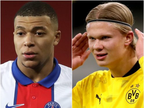 Kylian Mbappe and Erling Haaland (Martin Rickett/Nick Potts/PA)