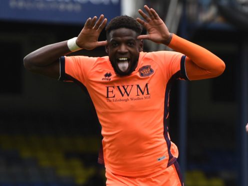 Offrande Zanzala will miss Carlisle’s final game of the season through injury (Kirsty O’Connor/PA)