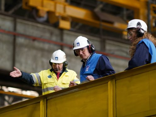Labour leader Keir Starmer during a visit to Liberty Steel in Hartlepool (PA)