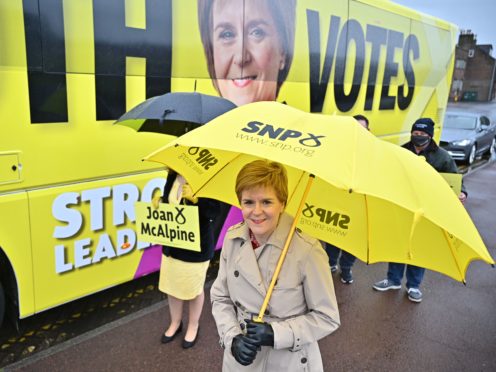 Nicola Sturgeon campaigns in the Midsteeple Quarter (Jeff Mitchell/PA)