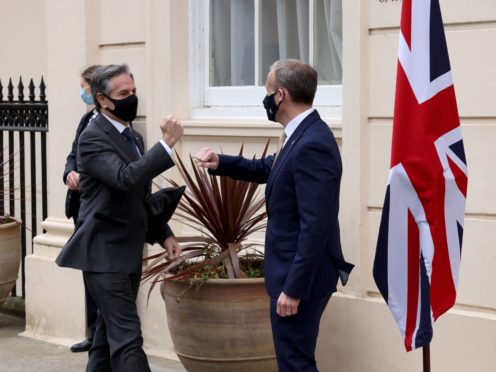 Foreign Secretary Dominic Raab (right) meets US secretary of state Antony Blinken (Jonathan Buckmaster/Daily Express)