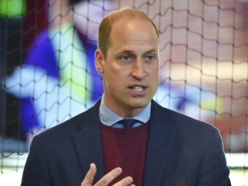 The Duke of Cambridge during a visit to Aston Villa’s High Performance Centre at Bodymoor Heath, Warwickshire (Rui Vieira/PA)