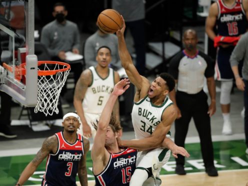 Milwaukee Bucks’ Giannis Antetokounmpo scored 23 points (Aaron Gash/PA)