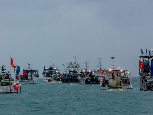 French fishing vessels outside the harbour at St Helier on Thursday (Gary Grimshaw/Bailiwick Express)