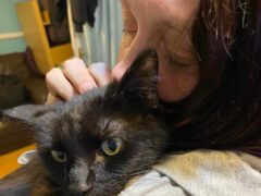 Rachael Lawrence, 40, of Braintree in Essex, was reunited with her missing cat Barnaby after recognising his meow during a phone call (Rachael Lawrence/ PA)