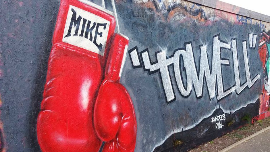 A mural created in Dundee in memory of Mike.