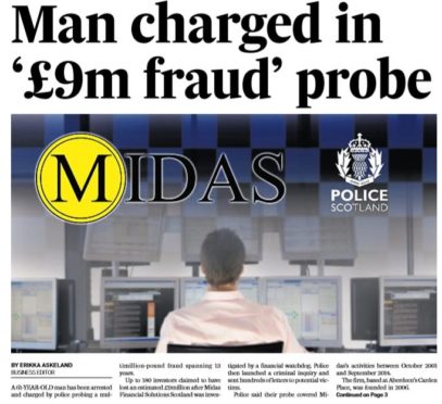 Newspaper coverage of Alistair Grieg and Midas' investigation