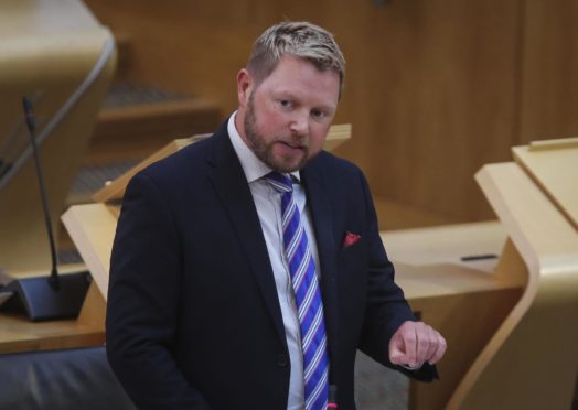 Scottish Conservative shadow cabinet secretary for justice, Jamie Greene MSP speaking in the Scottish Parliament about crime rates in Scotland