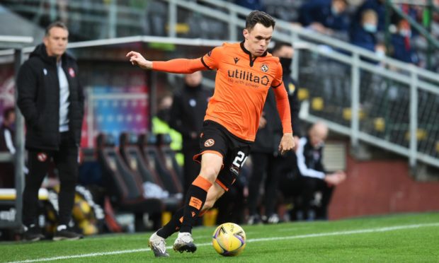 Lawrence Shankland in action for Dundee United.