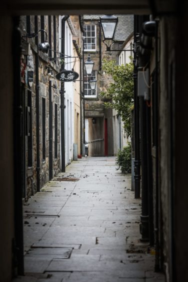 Empty streets of St Andrews during the first lockdown.