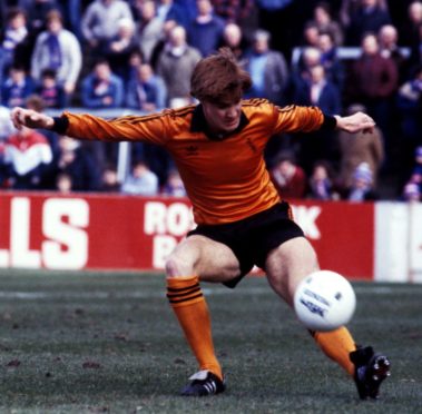 Richard Gough in action for Dundee United against Rangers in 1982.