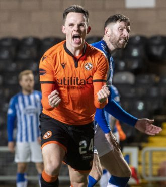 Lawrence Shankland scores against Kilmarnock.