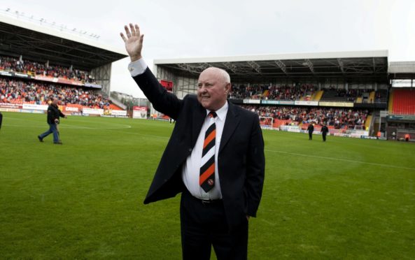 Jim McLean at Tannadice after Dundee United named stand in his honour in 2011.