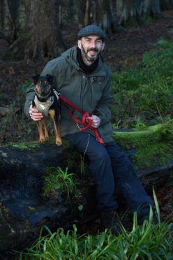 Toby McKillop with Ebby, founder of Pawpalz