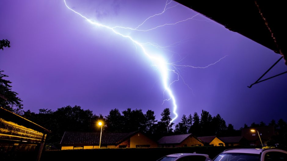 A lightning storm over Glenrothes.