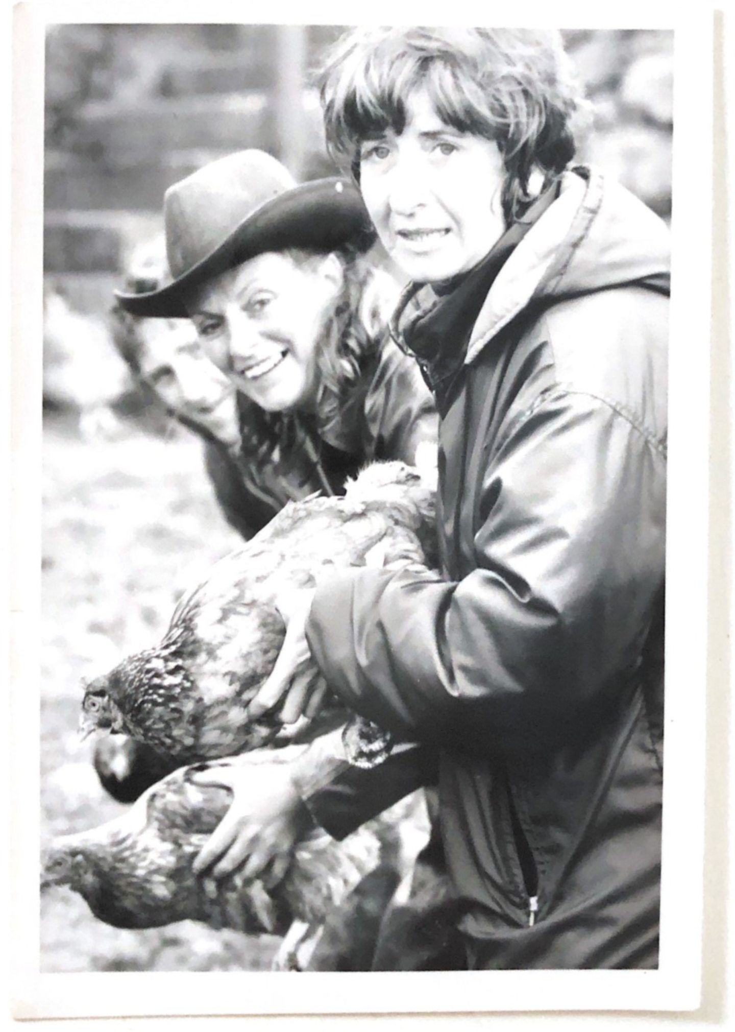 Award-winning film director Moira Armstrong with the cast of Sunset Song in Aberdeenshire in 1970.