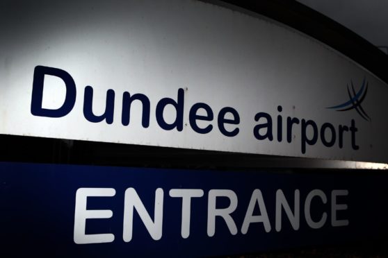 Dundee airport sign.