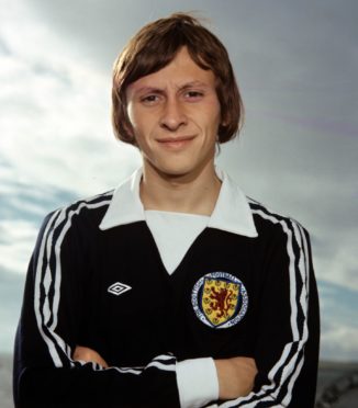 United and Scotland star Paul Sturrock during 1976/77 campaign.