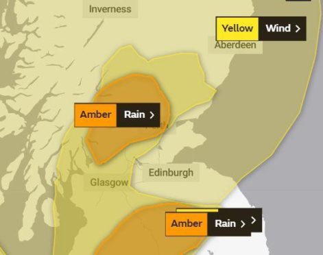 The weather warnings in place across Tayside and Fife from Tuesday.