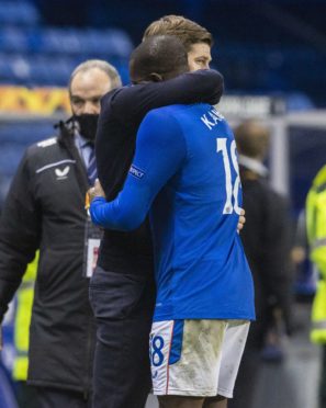 Steven Gerrard and Glen Kamara.