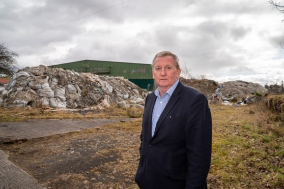 Alex Rowley MSP at the Lathalmond site which was blighted by dumping.