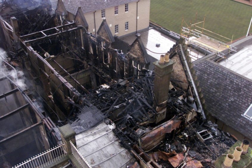 The extent of the damage caused by the Morgan Academy fire.