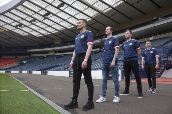 Si Ferry, Andy Halliday, Kevin Kyle and Paul Slane pictured at Hampden.