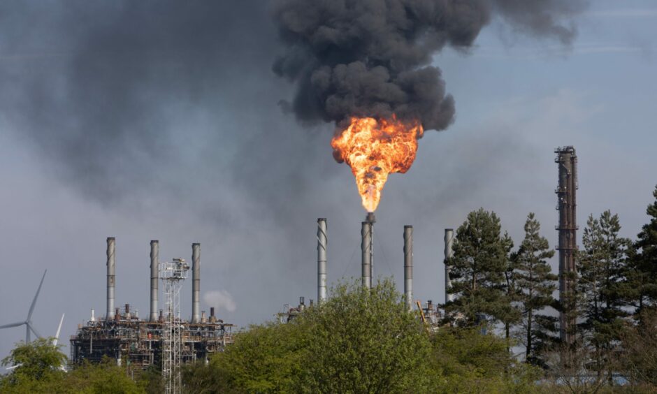 gas flaring at the Mossmorran Fife ethylene plant