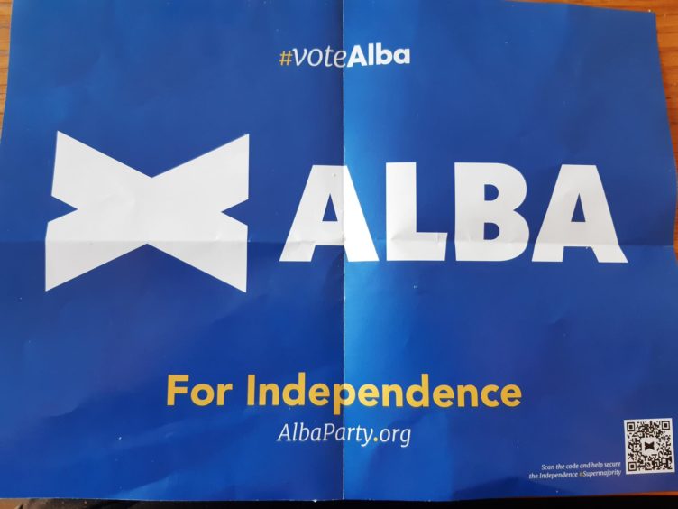 Alba Party campaign leaflets