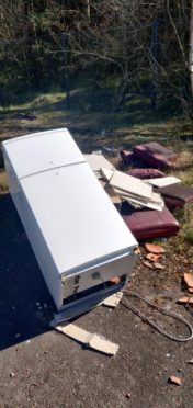 A fridge freezer and a sofa were some of the items dumped