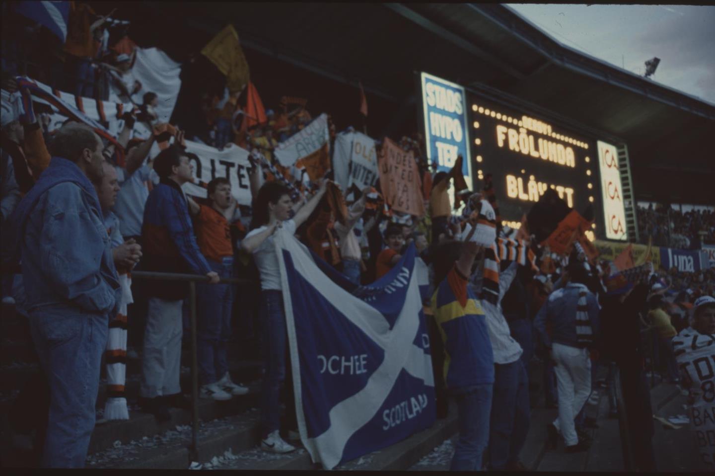 United fans travelled by land, sea and air to support their side in the first leg in Gothenburg.