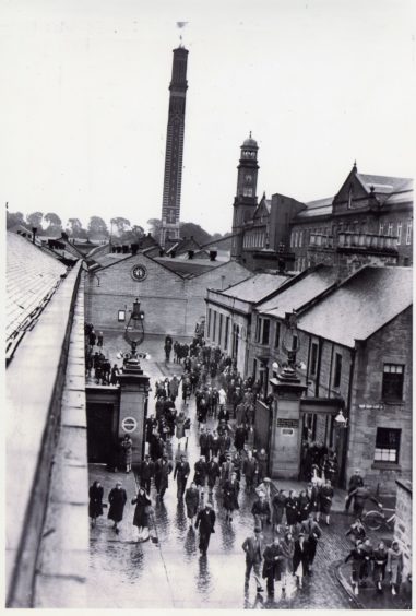 A large number of Cox's Stack workers leaving Camperdown works in June 1950.